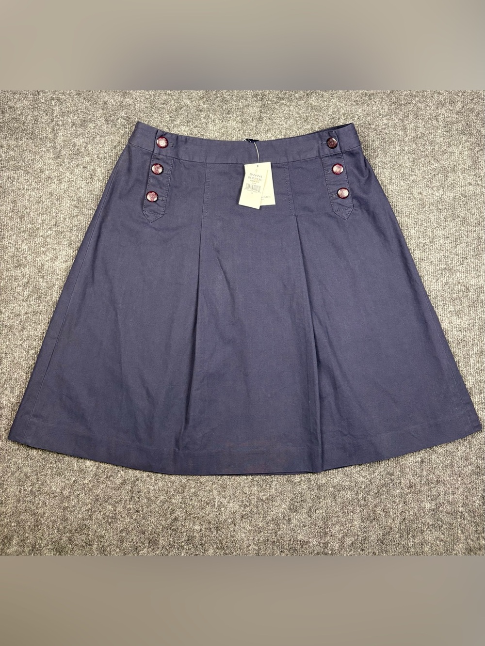 Banana Republic Navy A-Line Skirt with Button Accents